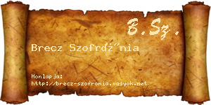 Brecz Szofrónia névjegykártya